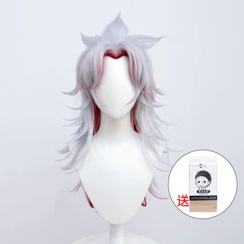 Sıcak Oyun Genshin Darbe Arataki Itto cosplay peruk gümüş degrade koyu kırmızı Cadılar Bayramı Fantezi Sahne Performansı Sahne