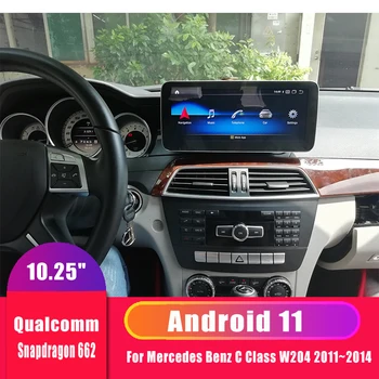 Android 11 GPS Mercedes Benz C Sınıfı İçin W204 2011~2014 Navigasyon Radyo teyp Araba Stereo 4G Qualcomm 8 Çekirdekli WİFİ 2Din