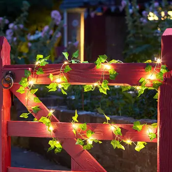 yaprak garland peri ışık dekor LED bakır tel ışıkları Düğün orman Masa Noel ev partisi dekorasyonu Dize ışıkları