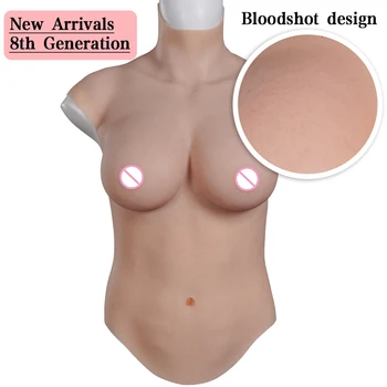 U-Charmmore Silikon Sahte Göğüsler Yarım Vücut Kanlı Göğüsler Gerçekçi Meme Formları Crossdresser Transseksüel Sissy Cosplay