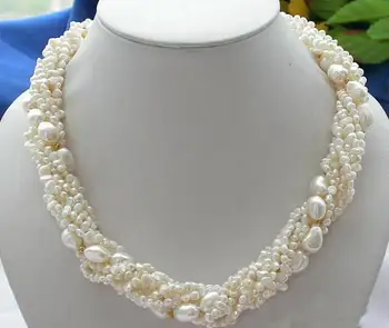 Eşsiz İnciler mücevher Mağazası 3-9mm Beyaz Barok Hakiki Tatlısu İnci Kolye Büyüleyici Kadınlar Hediye Güzel Takı