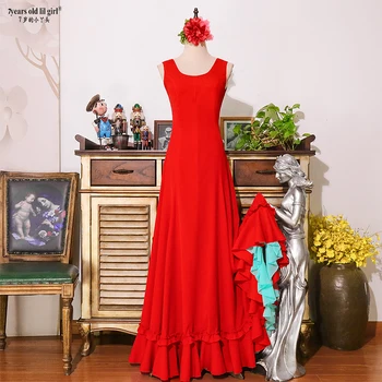 Ispanyol Dans Elbise Flamenko Uygulama Etek Giyim Kadın EK01