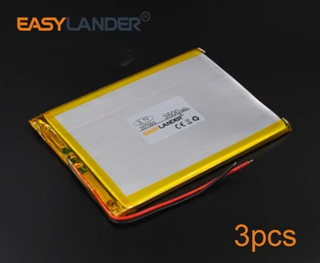 3 adet / grup 3.7 V 3500mAh 357093 Lipo Polimer Li-İon şarj edilebilir pil Tablet pc İçin taşınabilir DVD PAD Tüketici elektroniği Cihazı