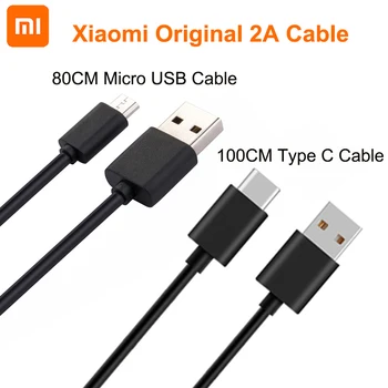 Orijinal Xiaomi 100CM Tip C 80CM Mikro USB Hızlı Şarj Kablosu Kablosu Redmi İçin Not 9 9S 8 8T Mİ 10 9 8 Pro Not 10 Lite 6X
