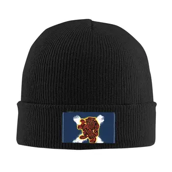 İskoç Aslan Ve Saltire Örgü Şapka Kap Örme Bere şapka Kasketleri Kap Unisex Hipster