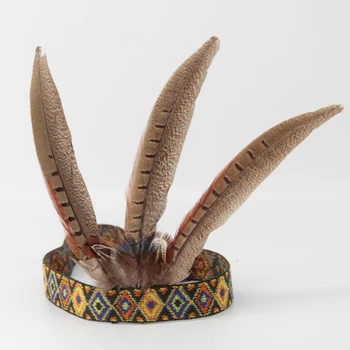 Hint Tüy Hairware Sülün Tüy Headdress Afrika Abartılı Baş Şapka Podyum Gösterisi Sahne Sahne