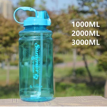 3000 ml/2000 ml/1000 ml Taşınabilir Su pipetli şişeler Açık Spor Spor Kamp Piknik Bisiklet sporcu shakerı İçecek Şişeleri