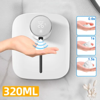 Banyo Otomatik Sıvı Sabunluk Duvar Kızılötesi Sensör Şarj Edilebilir dijital ekran Sabun Köpük Dağıtıcı El Dezenfektanı