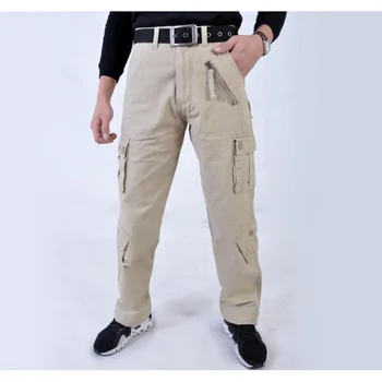 Erkek Kargo Pantolon Rahat Pantolon Çok Cep Askeri Genel Erkekler Açık Havada uzun pantolon