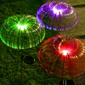 Güneş enerjili LED sokak lambası ışıkları Havai fişek bahçe dekorasyon peri ışıkları Su Geçirmez açık Karahindiba çim lambası Veranda yolu