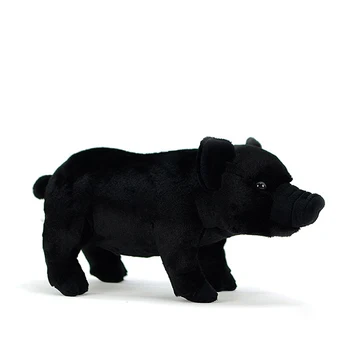 Sevimli Siyah Yerli Domuz Gerçekçi Dolması Peluş Oyuncak Simülasyon Pembe Sus scrofa f. domestica Bebek Hayvan Modeli Yumuşak Çocuk Hediyeler