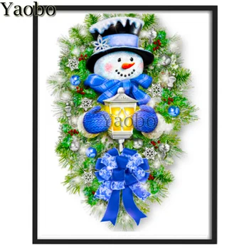 Kardan adam Noel Ağacı 5d diy elmas boyama tam matkap mozaik sanatı iğne elmas nakış hediye ev dekor