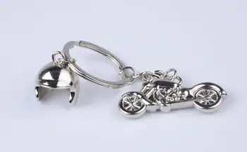 10 adet/grup 3D Metal Model Araba Motosiklet Kask Anahtarlık Anahtar Zincirleri unisex Mini Motosiklet Anahtarlık