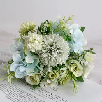 Iskandinav yapay çiçek Gül Holding Düğün Buket ipek çiçek Ev Partisi Masa Dekorasyon Güz Süslemeleri Sahte Çiçek