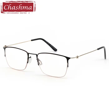 Titanyum Alaşımlı Gözlük Erkekler Süper Kaliteli Hafif Çerçeve Kadın Optik Gözlük Şeffaf Yarım Jant Reçete Lensler