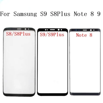 Yeni Samsung Galaxy S9 S8 Artı Not 8 Not 9 Ön Dış cam ekran lensi Siyah ReplacementFront Ekran LCD Cam Lens