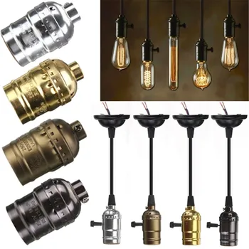 1 Adet Retro Vintage Edison E26 / E27 Vidalı Ampul Alüminyum Kabuk Taban lamba ampulü Tutucu sarkıt aydınlatma Soket Tavan ışık Adaptörü