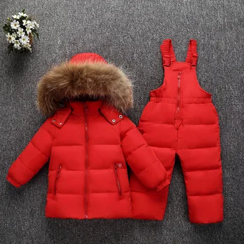 Dulce Amor Çocuk Aşağı Ceket Seti Bebek Erkek Kız Giysileri Set Kış Sıcak Kalın Kapşonlu Ördek Aşağı Ceket + Romper 2 Adet Takım Elbise Giyim