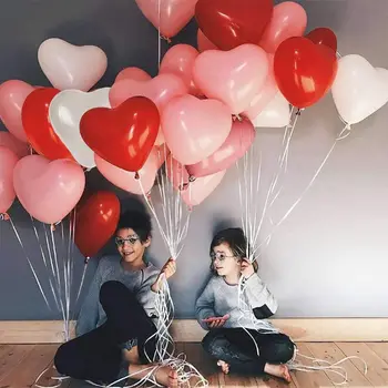 30 adet 10 inç Kalp Şekli Balonlar Sevgililer Günü Süslemeleri Düğün Gelin Duş Bekarlığa Veda Yıldönümü Sevgililer Günü
