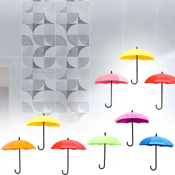 Yaratıcı Şemsiye Şekli Duvar Kanca Renkli saç tokası Anahtarlık Askı Ev Ofis Depolama Organizatör Süslemeleri
