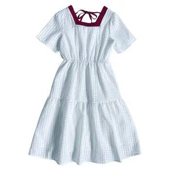 Çocuk tatil elbisesi 2022 Yaz Kızlar Zarif Prenses Elbise Çocuklar Patchwork Backless Giyim, #6964