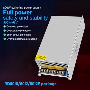 Anahtarlama Güç Kaynağı 68V 800W SMPS CNC Ayarlanabilir Voltaj RD6012 / RD6012P / RD6018 Serisi Eşleşen Güç Kaynağı AC110V-220V