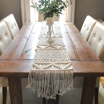 Iskandinav dokuma masa bayrağı el dokuma masa örtüsü düğün ziyafet dekoratif masa örtüsü çevre koruma pamuk halat