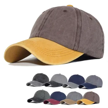 Doitbest Avrupa yıkanmış 100 % pamuklu beyzbol şapkası şapka kadın erkek vintage baba şapka düz renk açık spor kapaklar snapback