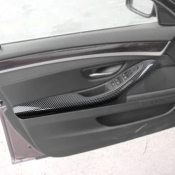 ABS Karbon Fiber Araba Styling Ön Sürücü yan Kapı Kol Dayama Paneli koruma kapağı Trim İçin BMW 5 Serisi F10 F18 2011-2017