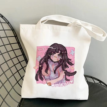 Japon animesi Tatlı Kız Kawaii Alışveriş Çantası Alışveriş Çantaları Çanta kanvas çanta omuzdan askili çanta Rahat Kadın Yüksek Kapasiteli Eko Çanta