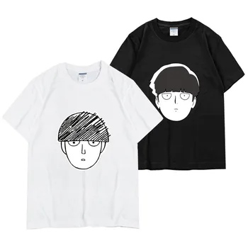 100 % Pamuk Mob Psiko 100 Cosplay Shigeo Kageyama T-shirt Ritsu-kun Kısa Kollu T gömlek Yaz Casual Tees Tops
