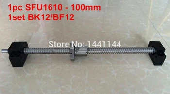 SFU1610-400mm Ballscrew işlenmiş ucu + BK12 / BF12 Destek CNC