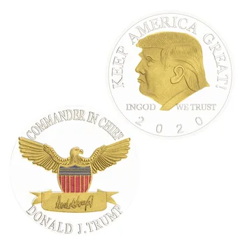 Amerika Birleşik Devletleri Başkanı Donald Trump Koleksiyon Altın ve Gümüş Kaplama Hatıra Parası Trump2020 hatıra parası