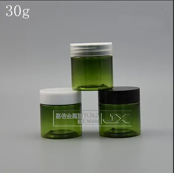 30 g / ml Şeffaf yeşil Plastik Boş Kavanoz şişe Üst Sınıf Orijinalleri Doldurulabilir Kozmetik krem kavanozları Örnek Boş Kozmetik Kapları