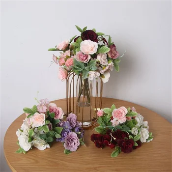 Yapay çiçekler Sahte gül Küçük Buket Ev Dekorasyon Parti Yeni Yıl Oturma Odası Düğün Dekorasyon Aksesuarları