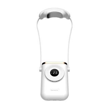 Mini Boyun Fanı Taşınabilir Bladeless USB Şarj Edilebilir Dilsiz spor Hayranları İçin Açık Ayrı Yarı İletken Soğutma Fanı