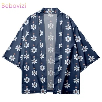Japon Hırka Cosplay Haori Yaz Moda Tam Krizantem Baskı Gömlek Geleneksel Kimono Erkekler Kadınlar Yukata Giyim