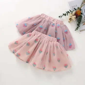 Moda Çocuk Kız Örgü Etekler Prenses Güzel Çiçek Tutu Etek Bebek Kız Dantel Faldas Dans Elbise Sevimli Çocuk Giyim