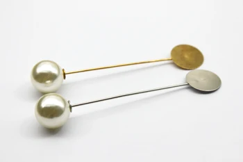 2 adet Broş Pin Bankası Antik Altın Gümüş Renk Boncuk Boş Ayar fit 15mm Cam Cabochon Malzemeleri Takı Bulguları için