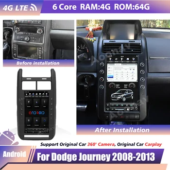 13.6 inç Android Araba GPS Navigasyon Dodge Journey 2008 İçin 2009 2010-2013 Araba Multimedya Radyo Çalar Stereo Alıcı Kafa Ünitesi