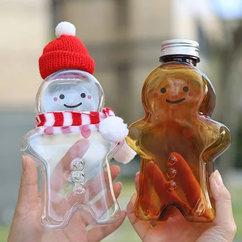 Sevimli Zencefilli Kurabiye Adam İçme Bardağı Taşınabilir Shaker içme şişesi Mutfak Süt Çay Su Şişesi Ev Çift Noel Şişe Hediyeler