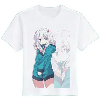 Yüksek Q Unisex Ero Manga Sensei Izumi Sagiri t-shirt Yamada tee t gömlek Eromanga-sensei pamuk gevşek Tees T-Shirt t gömlek