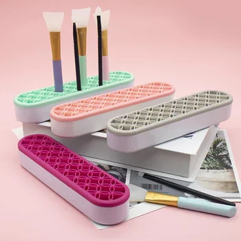 Silikon makyaj fırçası Depolama Rafı Kızlar Masaüstü Kozmetik saklama kutusu Plastik Taban Dik Makyaj Araçları Organize Aksesuarları