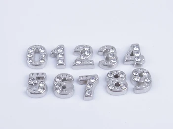 20 ADET moda kristal Arapça Sayılar Yüzen madalyon takılar #91012