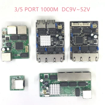 10/100/1000 M 5 port gigabit Ethernet anahtarı entegre modülü DC 5 V 12V16V 18 V 24V36V48V 1A-3A ÇİN'DE endüstriyel eternet anahtar