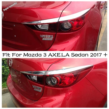 Krom aksesuarları dış arka bagaj kapağı ışıkları lamba gözkapağı kaş şerit kapak Trim 4 ADET Mazda 3 AXELA Sedan 2017 2018 ABS
