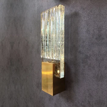 LED modern kristal duvar lambası yatak odası çalışma tasarımcı modeli odası villa merdiven boşluğu