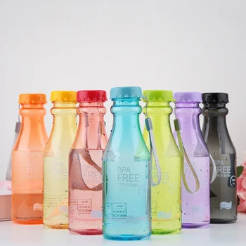 Buzlu Yüksek Kaliteli Plastik Taşınabilir soda kupası kırılmaz kaymaz Su Şişesi Bardak Yürüyüş İçin Dayanıklı Çocuk Bardak Ev İçin
