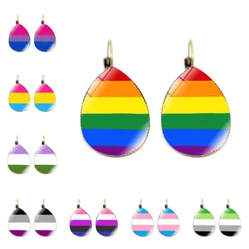 LGBTQ 2021 için Lezbiyen Biseksüel Transseksüel Panseksüel Saplama Küpe