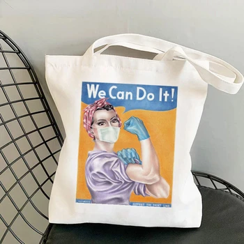 Hemşirelik Essentials Baskılı Alışveriş Çantası Harajuku Hemşire Alışveriş Tuval alışveriş çantası Kız Çanta Tote omuzdan askili çanta Damla Nakliye